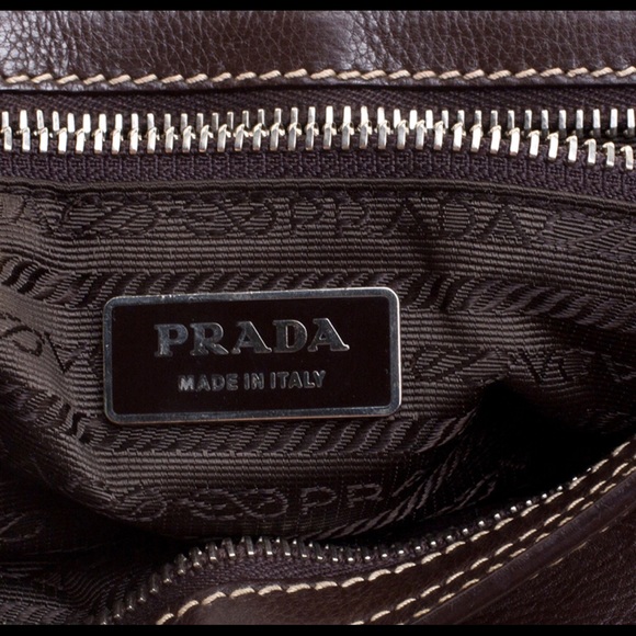Prada Brown Leather Studded Shoulder Bag - Picture 5 of 7